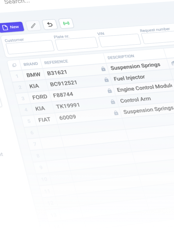 Parts Specialists view
