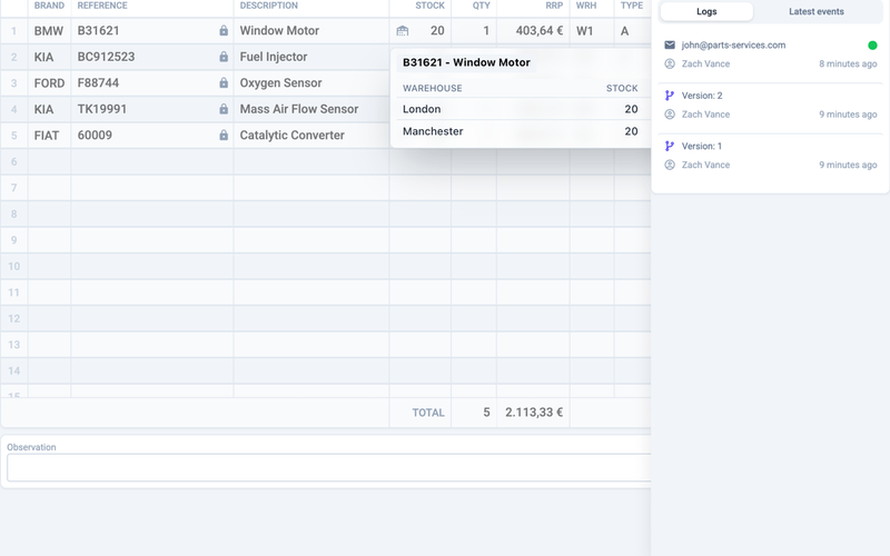 Real-time inventory, instantly