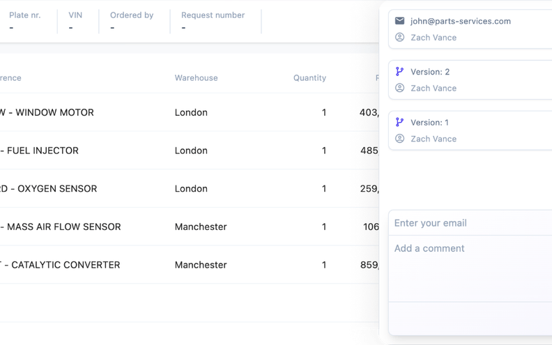 Make order management interactive